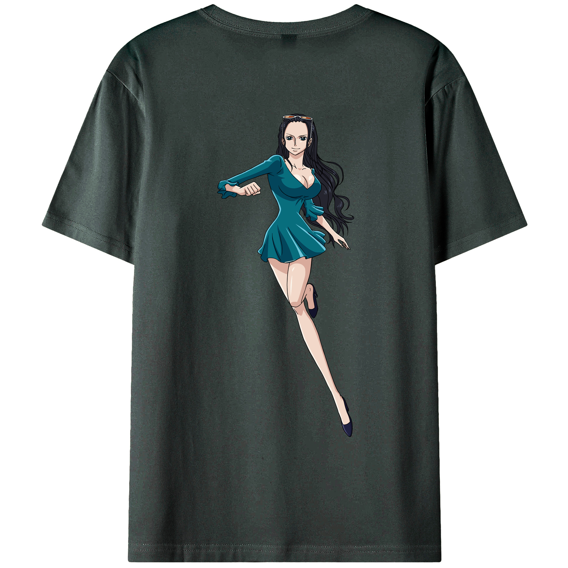 ワンピース ニコ・ロビン ONE PIECE Nico Robin 綿100％ メンズ半袖Tシャツ（バックプリント） 通気性